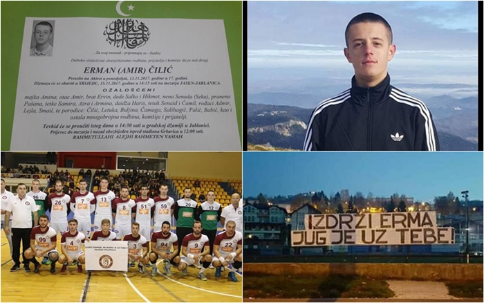 DANAS U JABLANICI POSLJEDNJI ISPRAĆAJ 17-GODIŠNJEG ERMANA: Cijeli grad se molio za njegov oporavak, iznenadna bolest mu odnijela život!