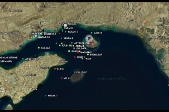 Vizuelni prikaz kretanja brodova u Hormuškom moreuzu